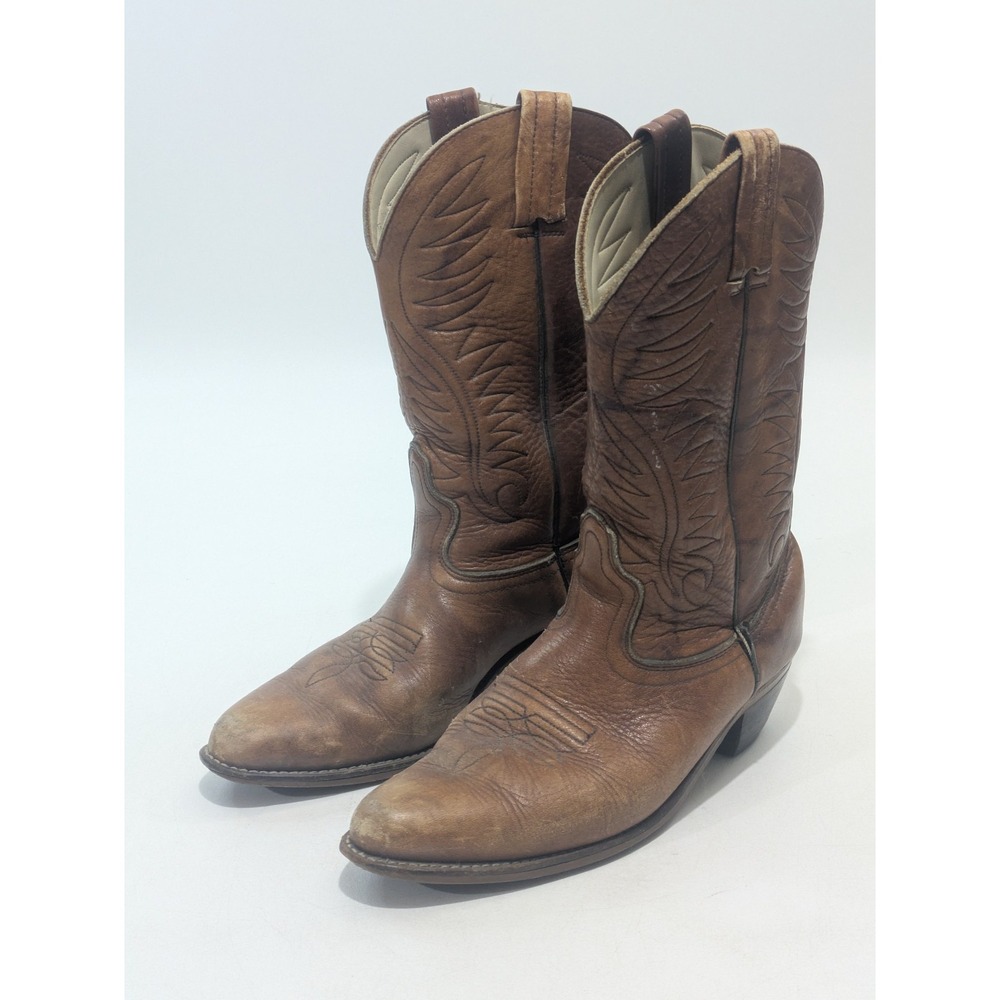 Justin Western Cowboy Boots Brown Leather Men's 10.5M USA 706572